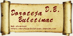 Doroteja Buletinac vizit kartica